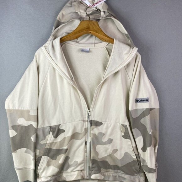 Columbia Hoodie Sweatshirt Mens Small Camo Full Zip Casual Outdoor Light Jacket - Picture 1 of 9